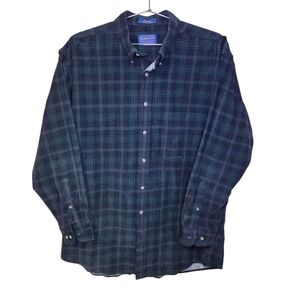 Pendleton Plaid Flannel Shirt Men's Green Button Down Long‎ Sleeve Size L